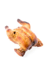Roast chicken isolated on white