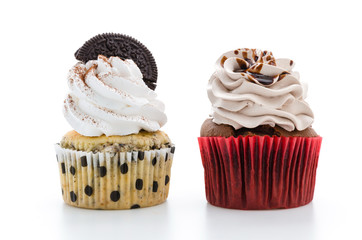 Cupcakes isolated on white background