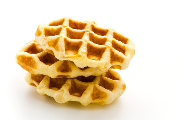 Waffle isolated on white background