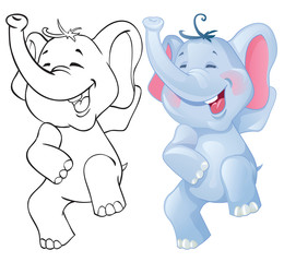 Funny cartoon elephant