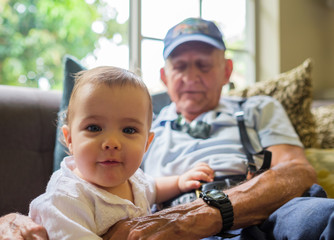 Baby boy with great grandfather