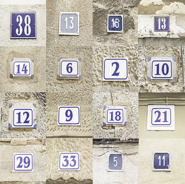 Collage Of House Numbers