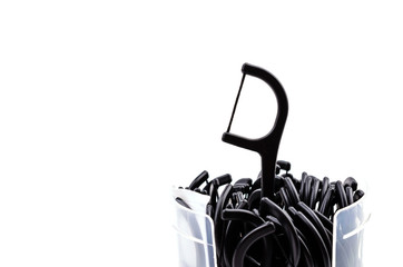 Dental floss isolated white background