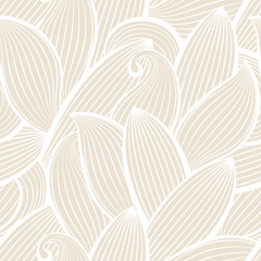 Vector seamless hand-drawn pattern with leaf. - 69019847