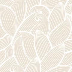 Gordijnen Vector naadloze handgetekende patroon met blad. © Betelgejze