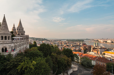 Fototapeta na wymiar View of Budapest from Fishermans Bastion