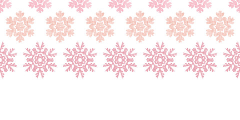 Naklejka na ściany i meble Red Christmas Snowflakes Geometric Textile Texture Horizontal