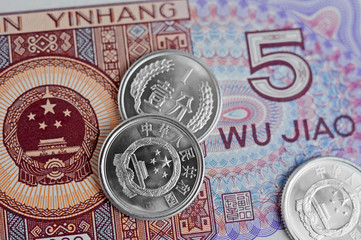 Chinese Notes and Coins - obrazy, fototapety, plakaty