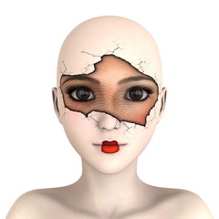 女性の顔アップ