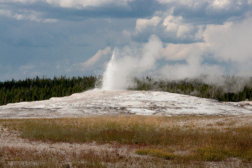 Old Faithful Begins to Erupt