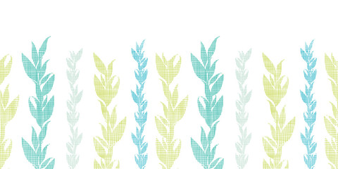 Blue green seaweed vines horizontal seamless pattern background © Oksancia