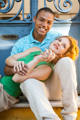 young sexy couple. Multi-ethnic.