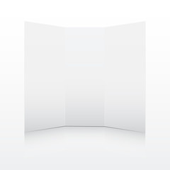 Blank white folded paper