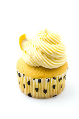 Lemon cupcakes isolated white background