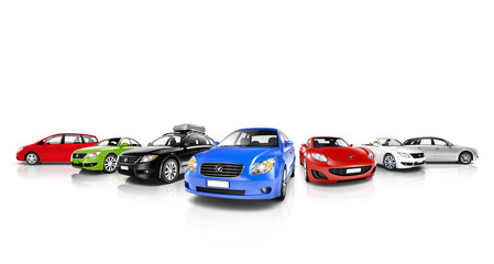 Vehicles Collection Isolated on White