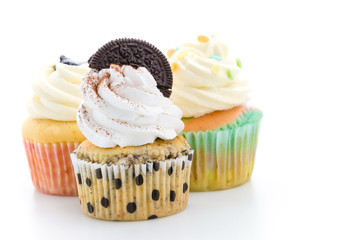 Cupcakes isolated on white background