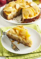 Caramel apple cheesecake pie