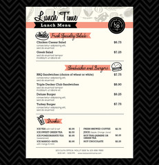 Restaurant Lunch menu design Template layout - obrazy, fototapety, plakaty