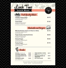 Fotobehang Restaurant Lunch menu design Template layout © kraphix
