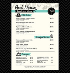 Restaurant Breakfast menu design Template layout - obrazy, fototapety, plakaty