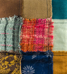 different colorful fabrics texture