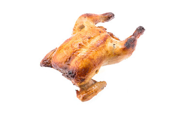 Roast chicken isolated on white