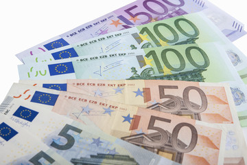 Financial Concept: Close-up Pattern Made of Euro  Currency Bankn