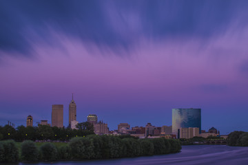 Fototapeta premium Indianapolis Indiana Skyline Long Exposure