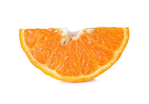 Orange fruit slice isolated on white