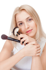 Girl with powder brush