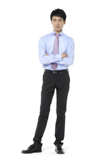 young business man portrait isolated on white