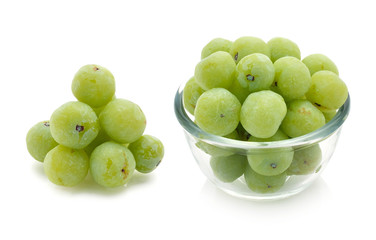 Indian gooseberries on white background