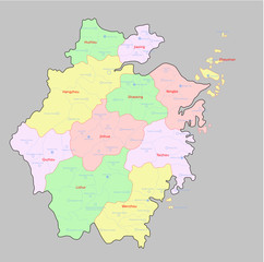 Map of Zhengjiang Province China