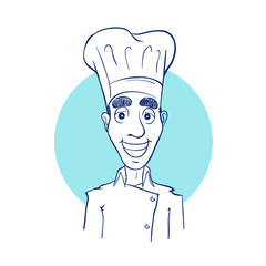 Sketch drawing of a chef