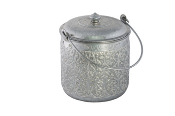 antique silver pot isolated
