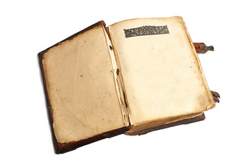 Old open book with blank pages