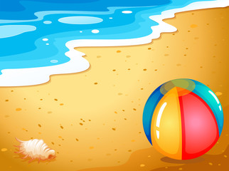 Obraz premium A ball at the beach