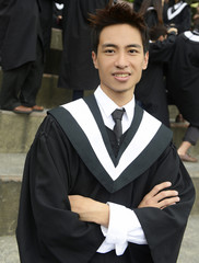 Portrait of Asian graduating student.