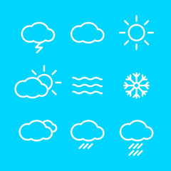 Weather Icons with blue Background  vector
