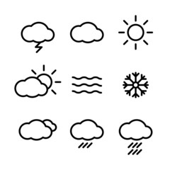 Weather Icons with White Background  vector