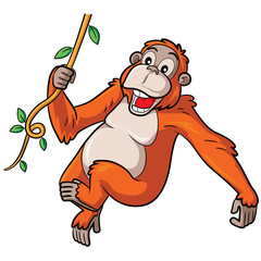 Naklejka premium Orangutan Cartoon