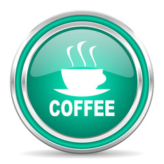 espresso green glossy web icon