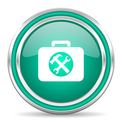 toolkit green glossy web icon