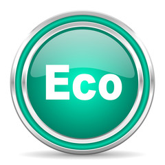 eco green glossy web icon