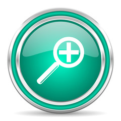 lens green glossy web icon