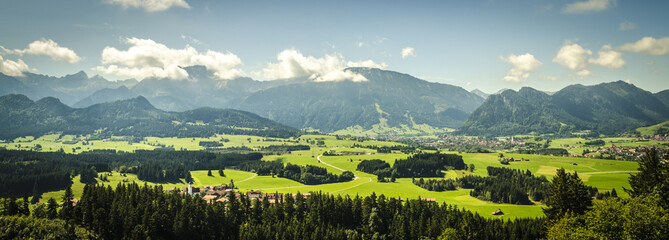 Mountain view from Germany on the Austrian mountains