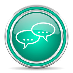 forum green glossy web icon