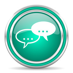 forum green glossy web icon