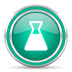 laboratory green glossy web icon