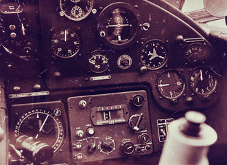 Vintage aircraft cockpit detail